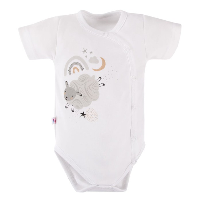 MELLOW Babybody mit Knöpfen, weiß