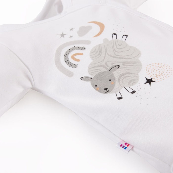 MELLOW Babybody mit Knöpfen, weiß