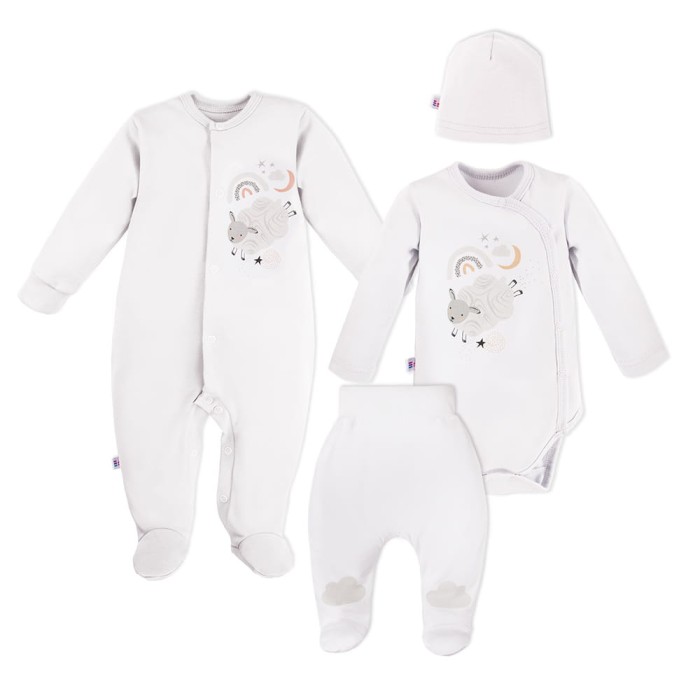 MELLOW 4-teiliges Babyausstattungsset, weiß