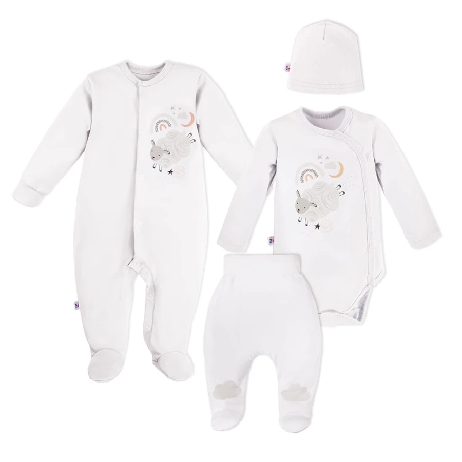 MELLOW 4-teiliges Babyausstattungsset, weiß