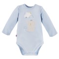 Babybody blau mit langen Ärmeln und Elefant
