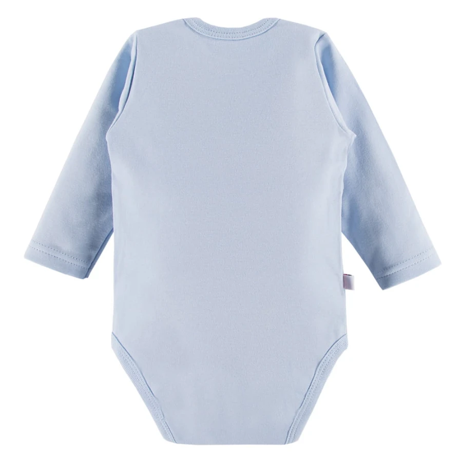 Babybody blau mit langen Ärmeln und Elefant