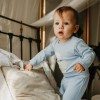 Babybody blau mit langen Ärmeln und Elefant
