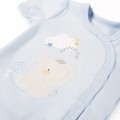Baby-Body mit Wickelbody, blau, mit langen Ärmeln und Elefant