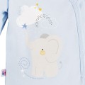 Baby-Body mit Wickelbody, blau, mit langen Ärmeln und Elefant