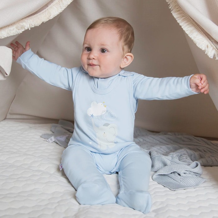 Baby-Schlafstrampler MELLOW blau