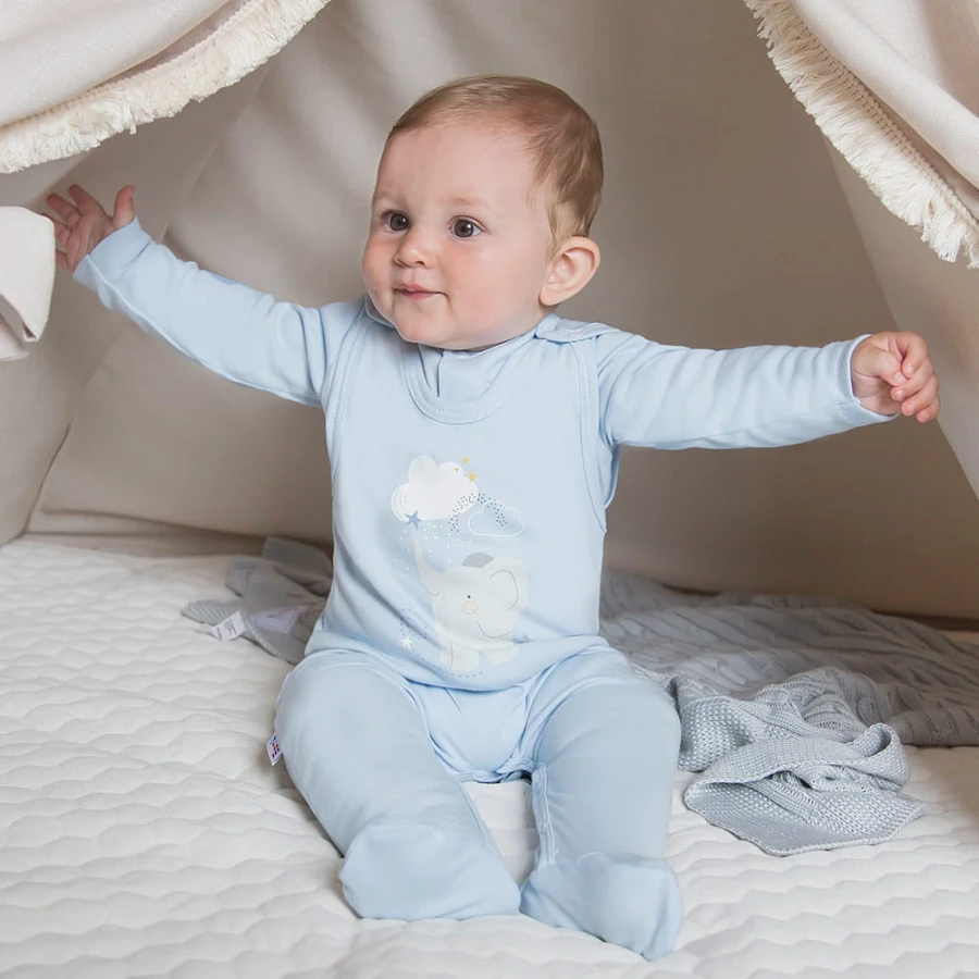 Baby-Schlafstrampler MELLOW blau