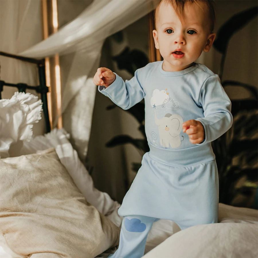 MELLOW Baby-Halbstrampler blau