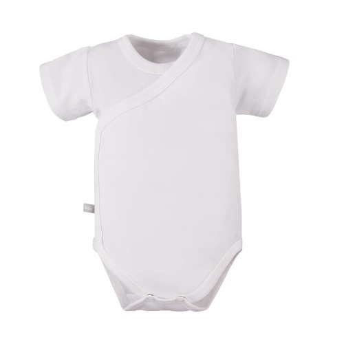 Weißer Wickelbody mit kurzen Ärmeln