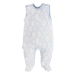 Bambus-Schlafstrampler mit blauen Federn