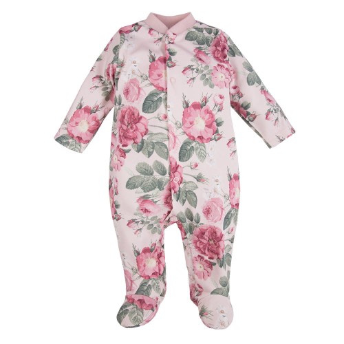 Sleepsuit ROSES pink with flowers