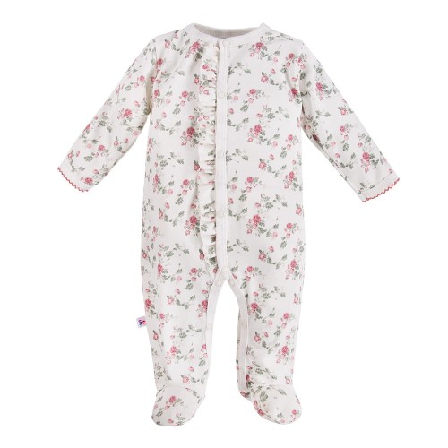 Kinderstrampler ROSES weiß mit Blumenmuster