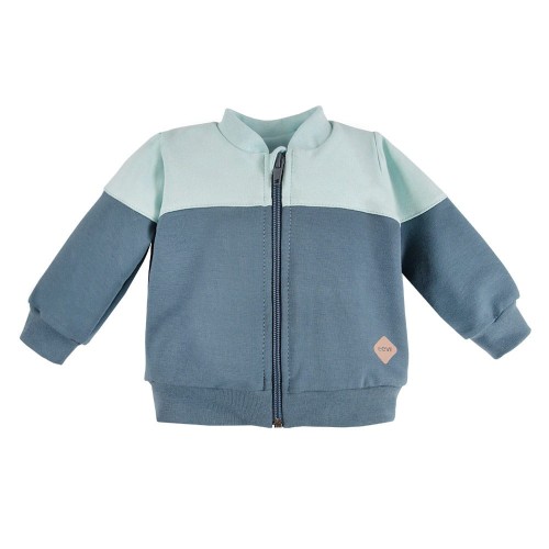 Kinder-Bomber-Sweatshirt in Marineblau/Türkis