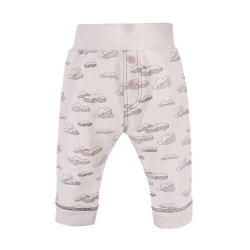 Beigefarbene Hose für Kinder mit Wolkenmuster