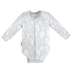 Kinderbody aus Bambus mit grauen Federn