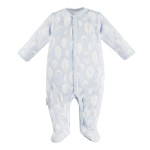 Kinder-Strampler aus Bambus mit blauen Federn