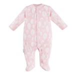 Kinder-Strampler aus Bambus mit rosa Federn