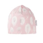 Bambusmütze mit Federn rosa