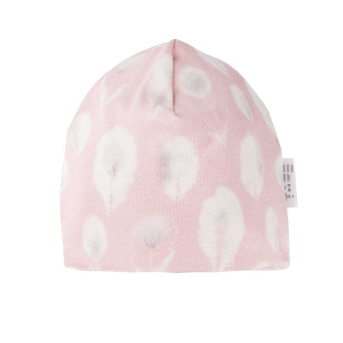 Bambusmütze mit Federn rosa