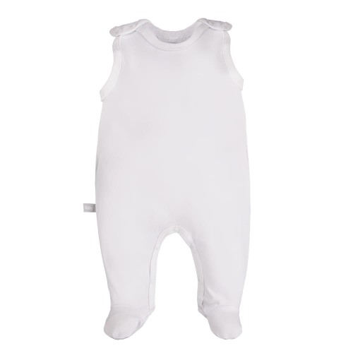 Weiße Baby-Schlafstrampler