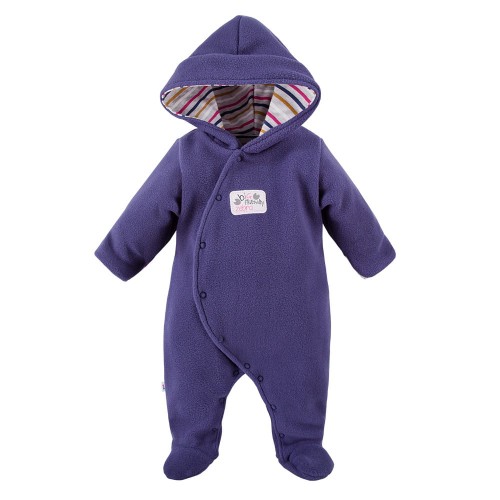 Baby-Strampler aus Fleece RUN&FUN grau/rosa
