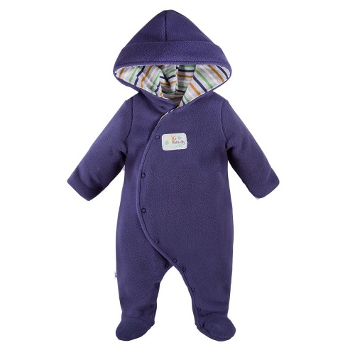 Baby-Strampler aus Fleece RUN&FUN grau/grün