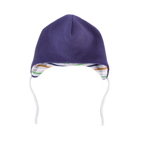 Mütze für Babys zum Binden, dunkelblau/grün