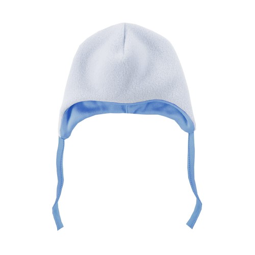 Blaues Wintermütze für Babys zum Binden