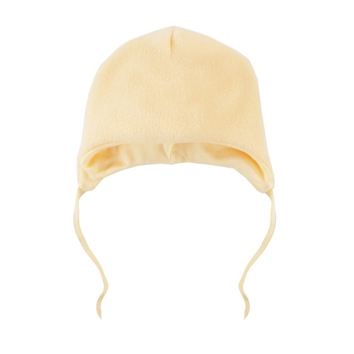 Gelbe Mütze für Babys zum Binden