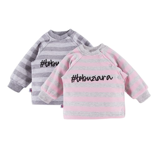 Baby shirt 2-pack gray, pink