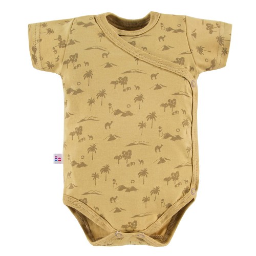 Kinderbody mit kurzen Ärmeln und Knöpfen SAHARA gelb