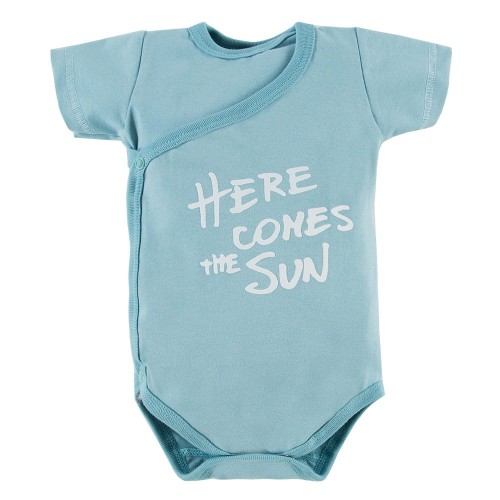 Kinderbody mit kurzen Ärmeln und Knöpfen SAHARA blau