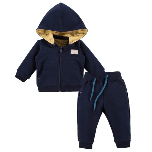 Hooded jumpsuit navy blue