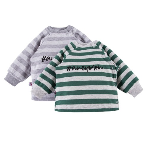 Baby shirt 2-pack gray, green
