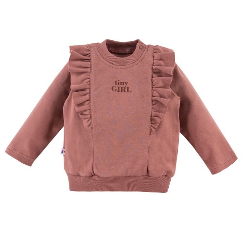 Kinderbluse mit Rüschen, dunkelrosa