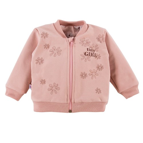 Kinder-Bomber-Sweatshirt mit rosa Gänseblümchen