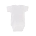 Body dziecięce z krótkim rękawem rozpinane białe, mały nadruk
