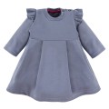 Kinderkleid mit Rüschen, stahlfarben
