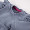 Kinderkleid mit Rüschen, stahlfarben