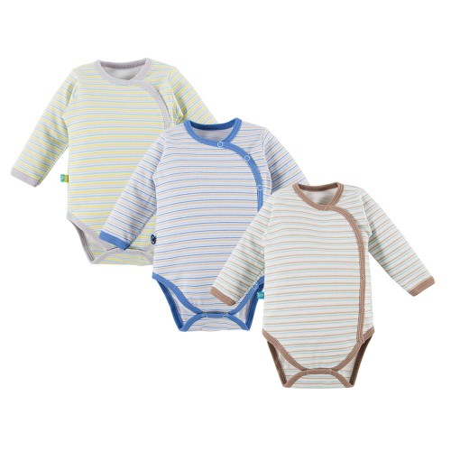 Kinder-Body mit Knöpfen, 3er-Pack, mehrfarbig