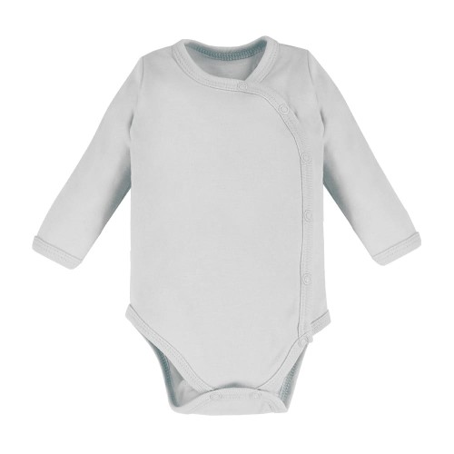 Glattes graues Baby-Body mit Knöpfen