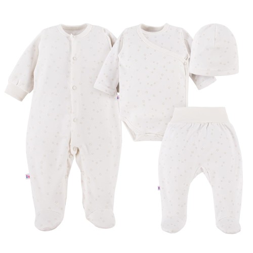 Baby set stars ecru