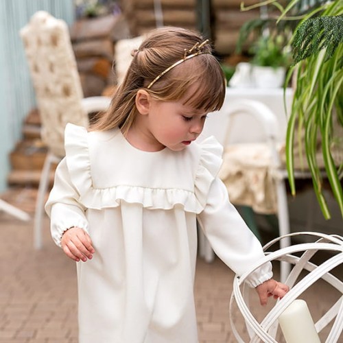 Kinderkleid mit Rüschen CEREMONY cremefarben