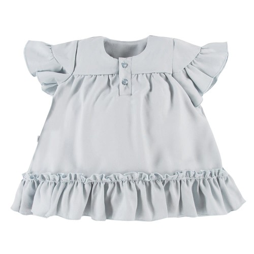 Dres with frills from viscose mint