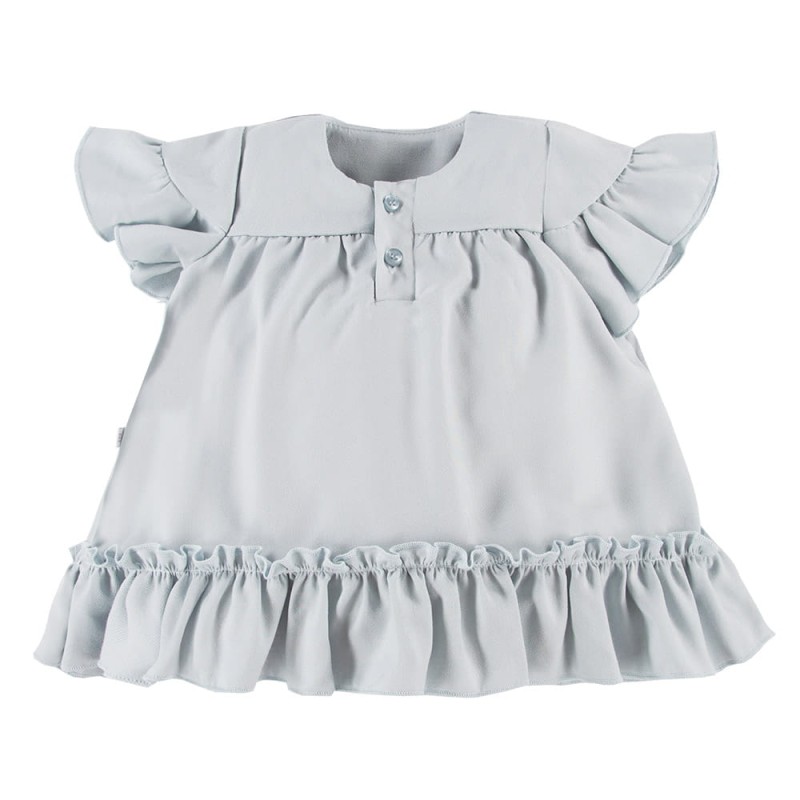 Dres with frills from viscose mint