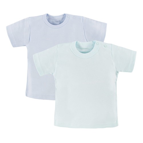 Kinder-T-Shirt 2er-Pack blau/türkis