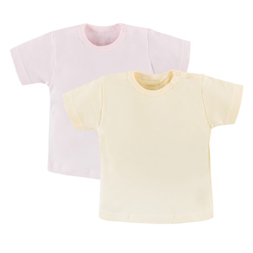 Kinder-T-Shirt 2er-Pack rosa/gelb