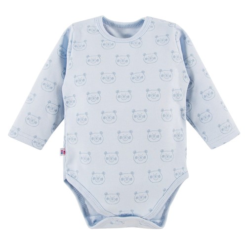 Langärmeliger Body für Babys mit Teddybären, blau