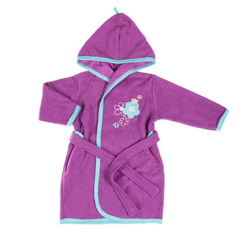 Bademantel mit Stickerei, violett