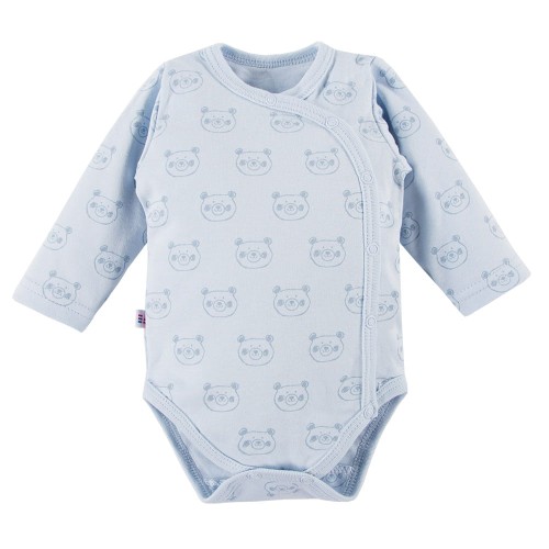 Babybody mit Knöpfen im Halsausschnitt, blau